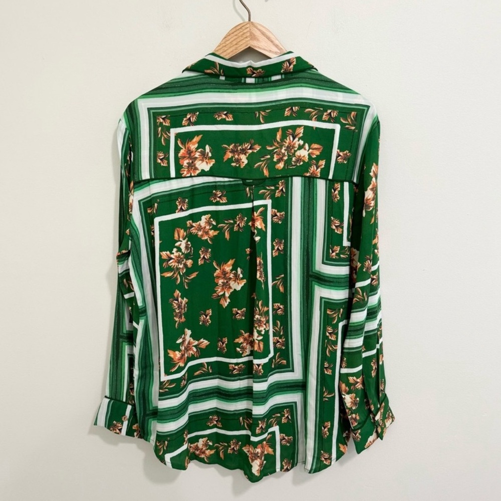 Anthropologie Green Floral Blouse NWT - Picture 4 of 7